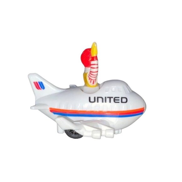 United Airlines McDonalds 1993 Ronald McDonald Airplane Toy Collectible - Picture 3 of 7